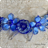 Blauwe bloemketting van glas (lampwork)